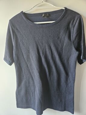J. Crew Navy Ribbed Short-Sleeve Tee